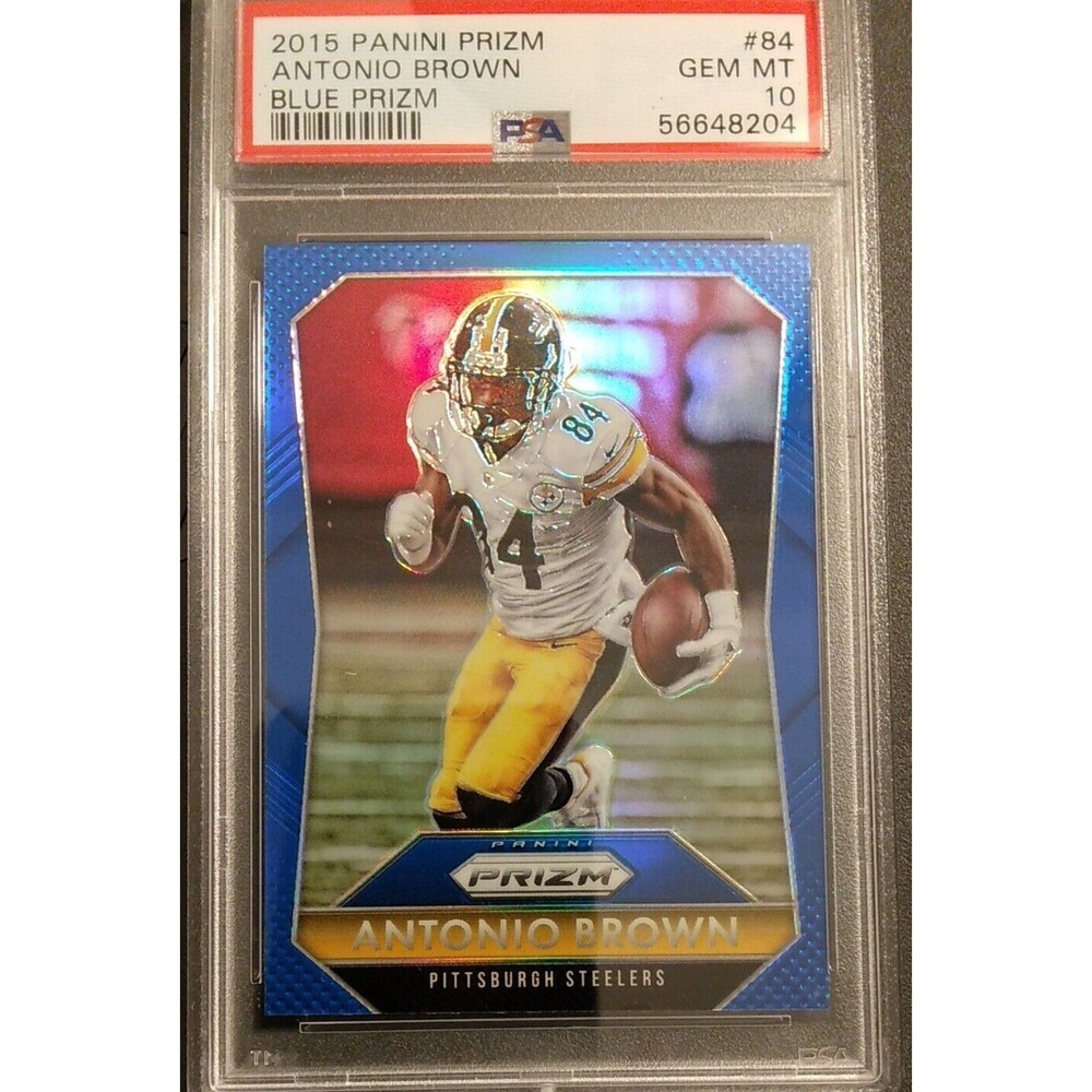 Antonio Brown 2015  PSA 10 #84 Panini Prizm  Blue Refractor Card